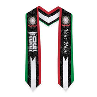 Personalized Italy Graduation Stole Italian Coat of Arms Baroque Pattern