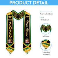 Personalized Jamaica Graduation Stole Jumieka Coat of Arms