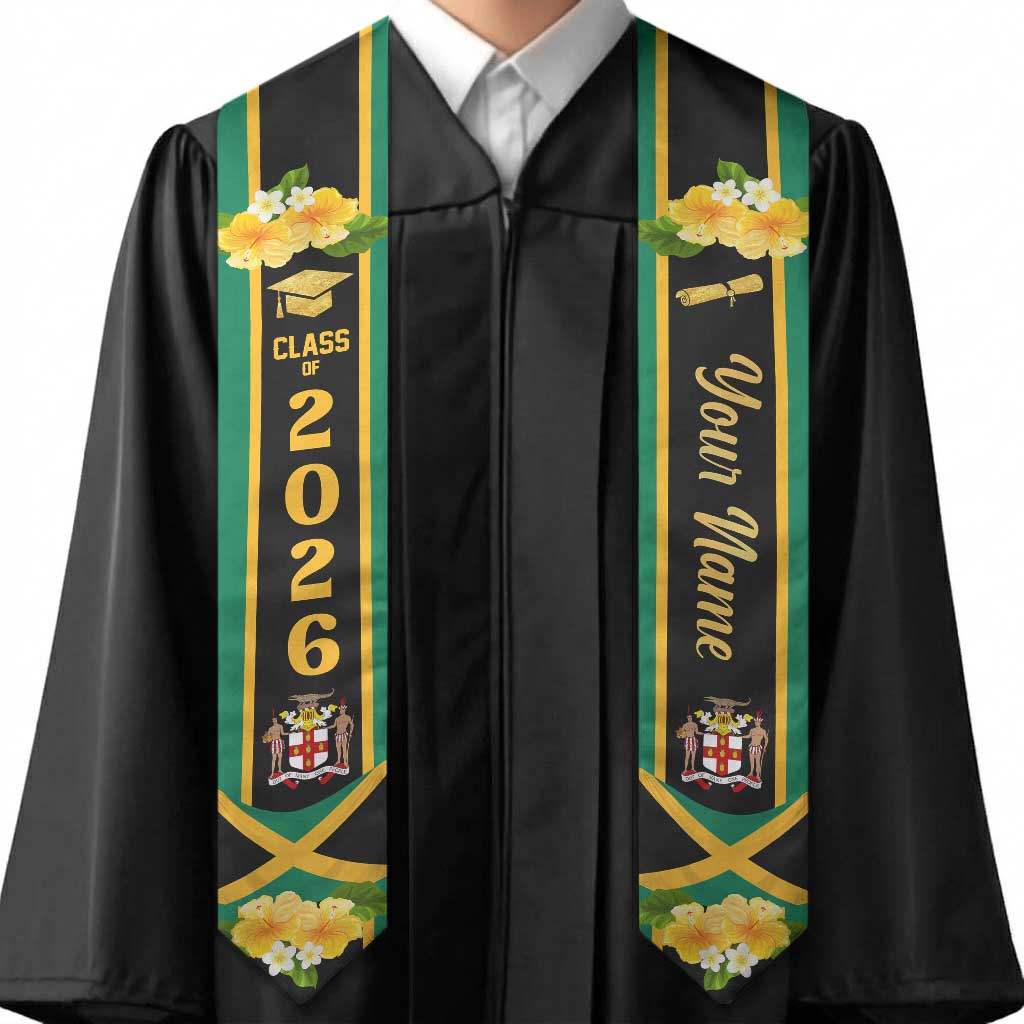 Personalized Jamaica Graduation Stole Jumieka Coat of Arms