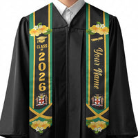 Personalized Jamaica Graduation Stole Jumieka Coat of Arms