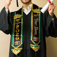 Personalized Jamaica Graduation Stole Jumieka Coat of Arms