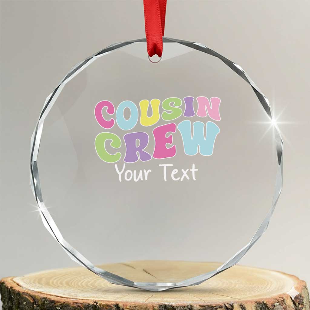 Personalized Matching Cousin Crew Crystal Glass Ornament Custom Name Retro Family Reunion Cousins Vacation - Wonder Print Shop