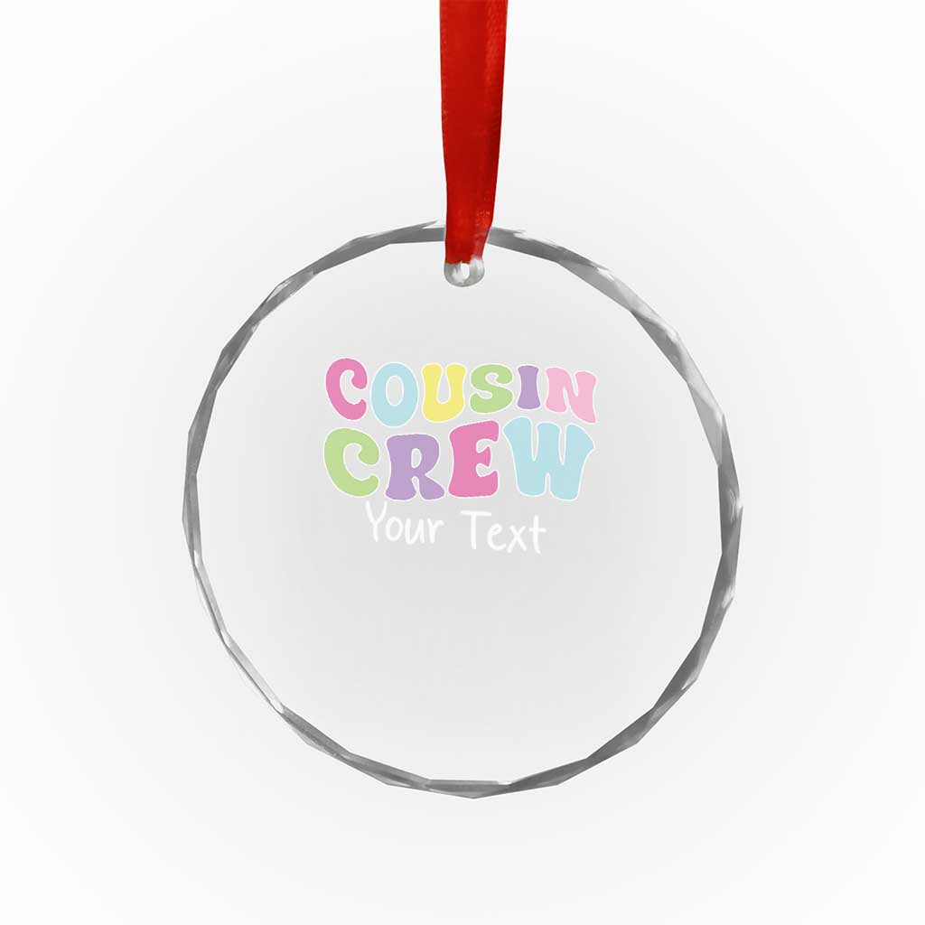 Personalized Matching Cousin Crew Crystal Glass Ornament Custom Name Retro Family Reunion Cousins Vacation - Wonder Print Shop