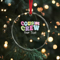 Personalized Matching Cousin Crew Crystal Glass Ornament Custom Name Retro Family Reunion Cousins Vacation - Wonder Print Shop