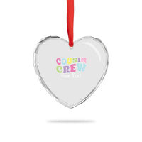 Personalized Matching Cousin Crew Heart Crystal Glass Ornament Custom Name Retro Family Reunion Cousins Vacation - Wonder Print Shop