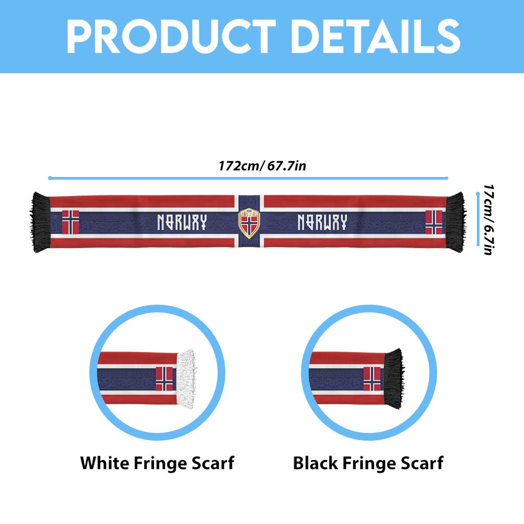 Personalized Norway Football Soccer Scarf Cross Nordic Knot Pattern National Flag Style