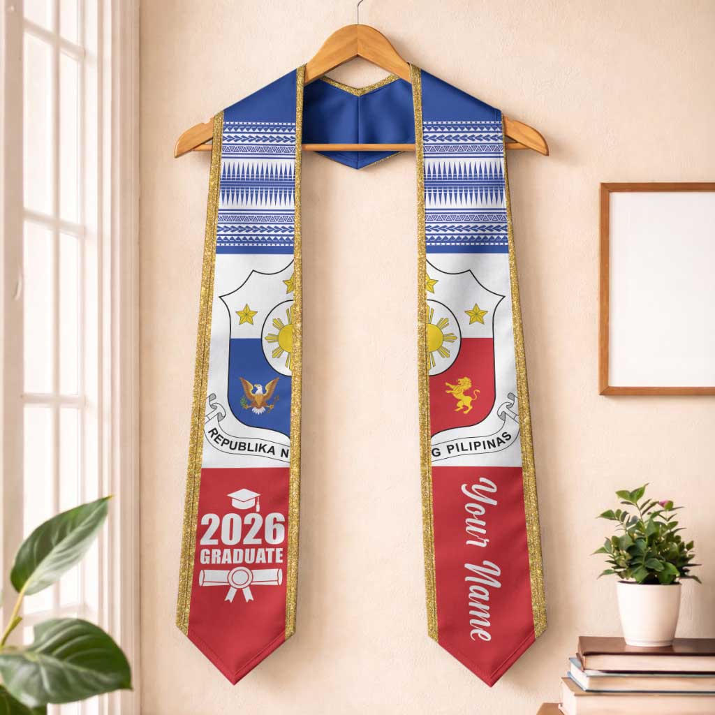 Personalized Philippines Graduation Stole Philippines Sun Stars Coat of Arms