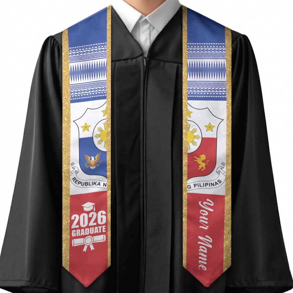 Personalized Philippines Graduation Stole Philippines Sun Stars Coat of Arms
