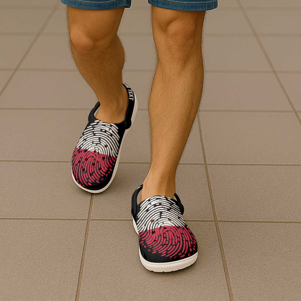 Personalized Poland Clogs Shoes DNA Flag Polish Fingerprint Art
