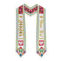 Personalized Poland Graduation Stole Polish Wycinanki Folk Eagle Pattern