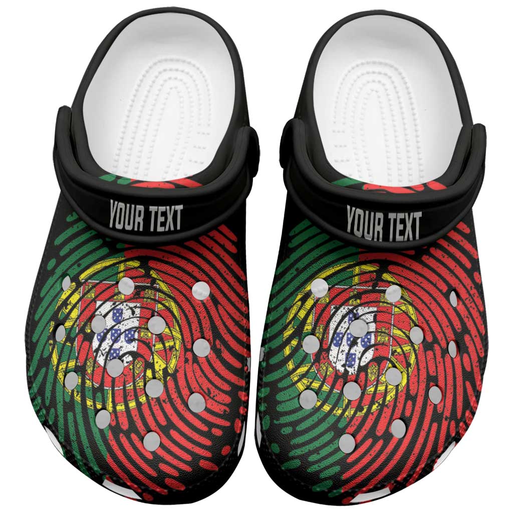 Personalized Portugal Clogs Shoes DNA Flag Portuguese Fingerprint Art