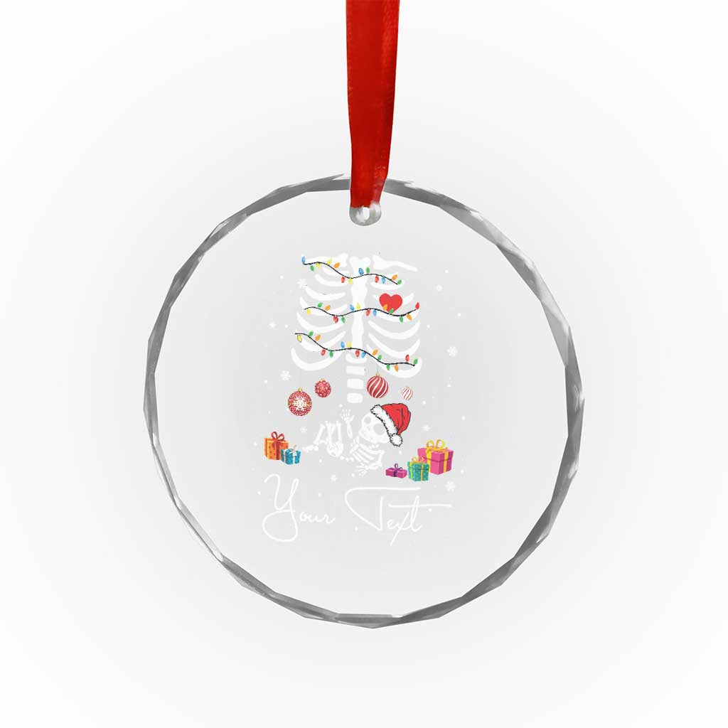 Personalized Pregnancy Announcement Crystal Glass Ornament Custom Name Maternity Christmas Skeleton Baby Monster Mom To Be Tee TS10
