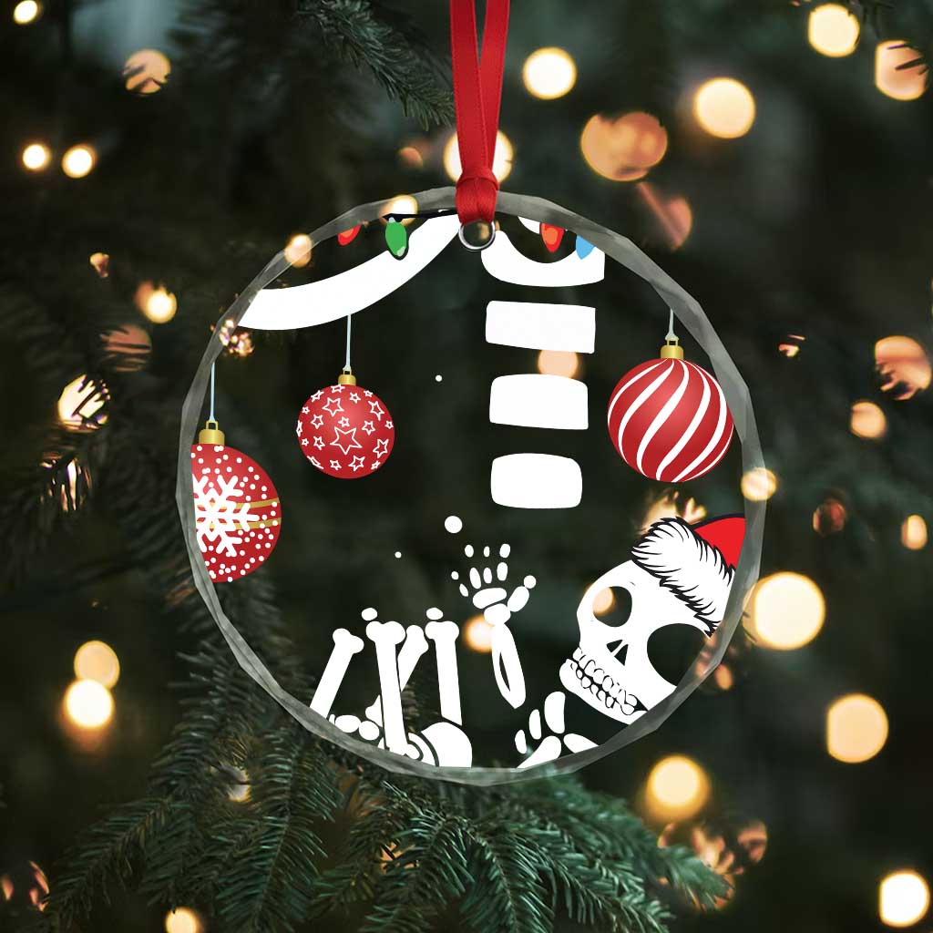 Personalized Pregnancy Announcement Crystal Glass Ornament Custom Name Maternity Christmas Skeleton Baby Monster Mom To Be Tee TS10