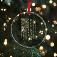 Personalized Proud Army Brother Crystal Glass Ornament Custom Name Dog Tag Camo American Flag Gift