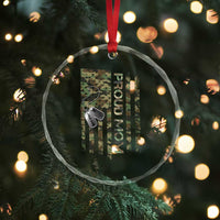 Personalized Proud Army Mom Crystal Glass Ornament Custom Name Dog Tag Camo American Flag Gift