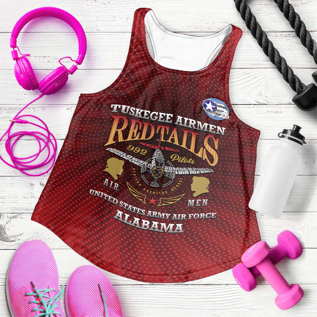 Personalized Red Tails Legacy Women Racerback Tank Tuskegee Airmen WWII Heroes - Wonder Print Shop