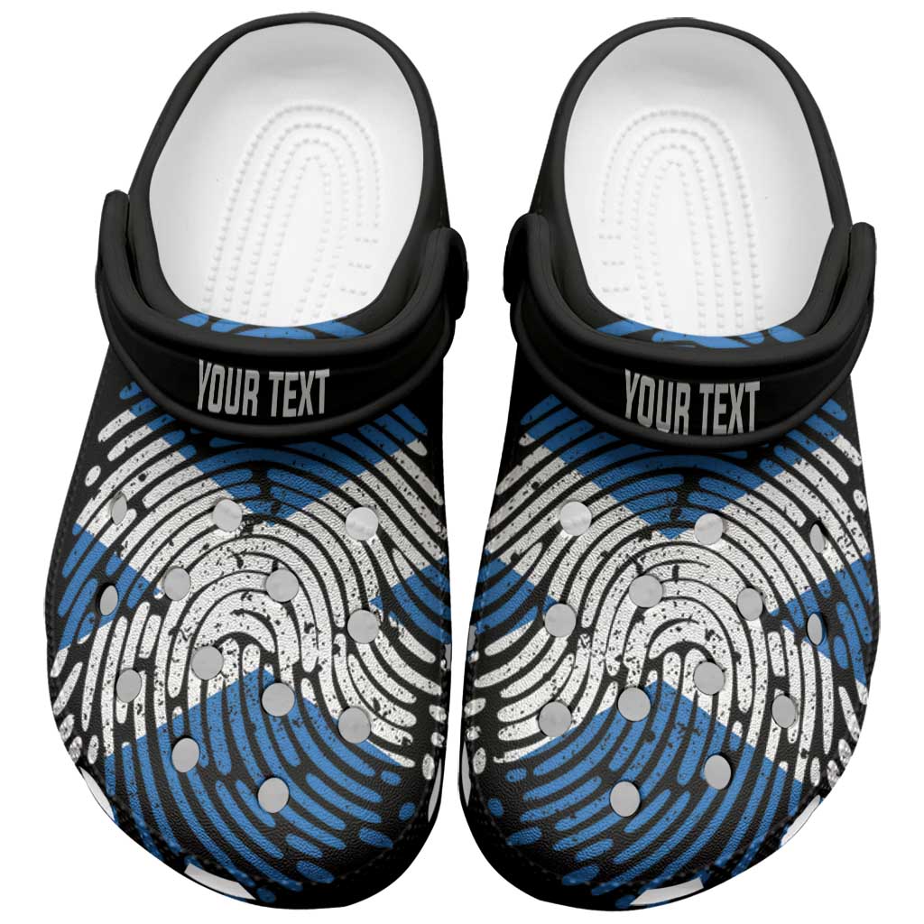 Personalized Scotland Clogs Shoes DNA Flag Scottish Fingerprint Art