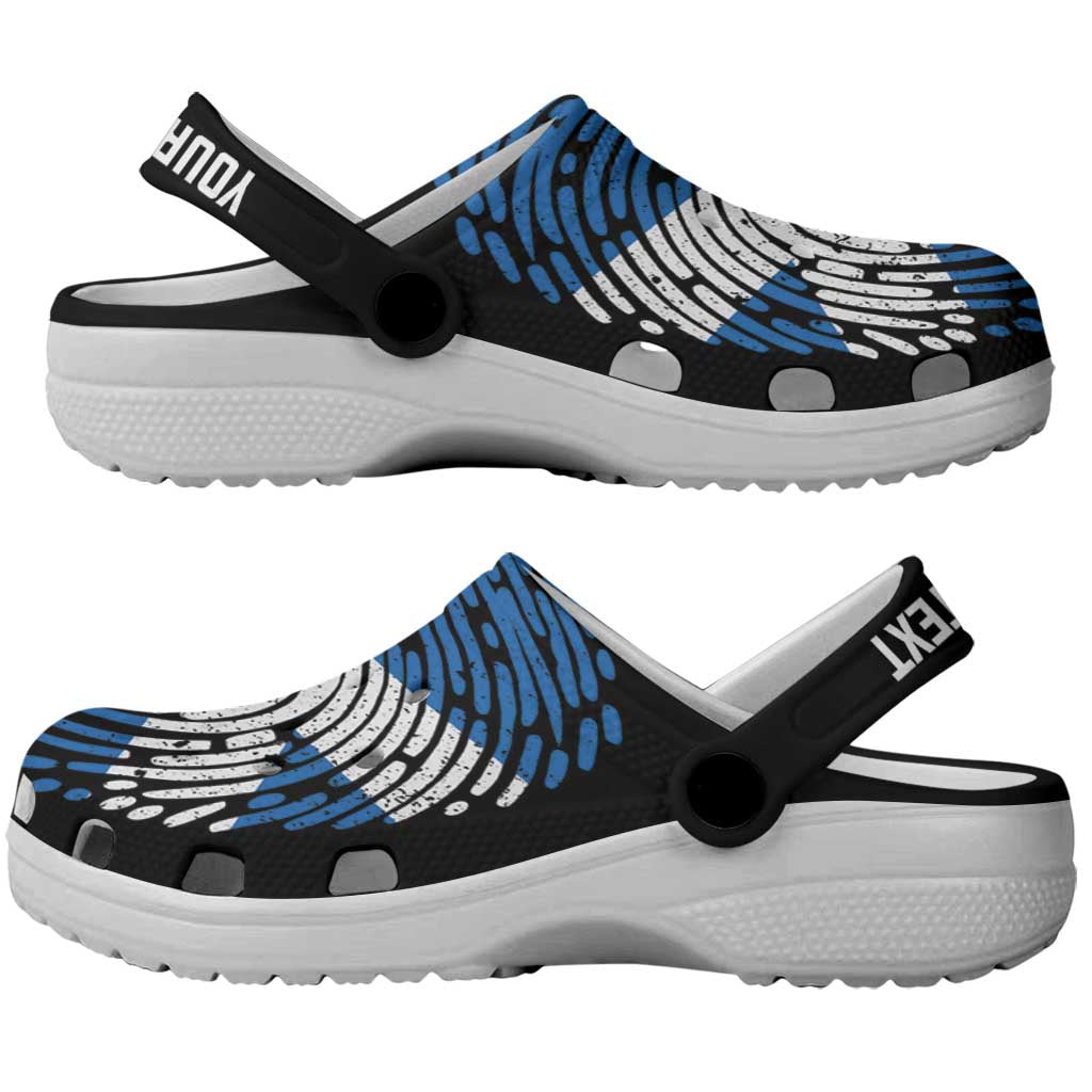 Personalized Scotland Clogs Shoes DNA Flag Scottish Fingerprint Art
