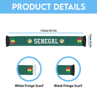 Personalized Senegal Football Soccer Scarf Traditional Senegalese Fabric Sporty Style