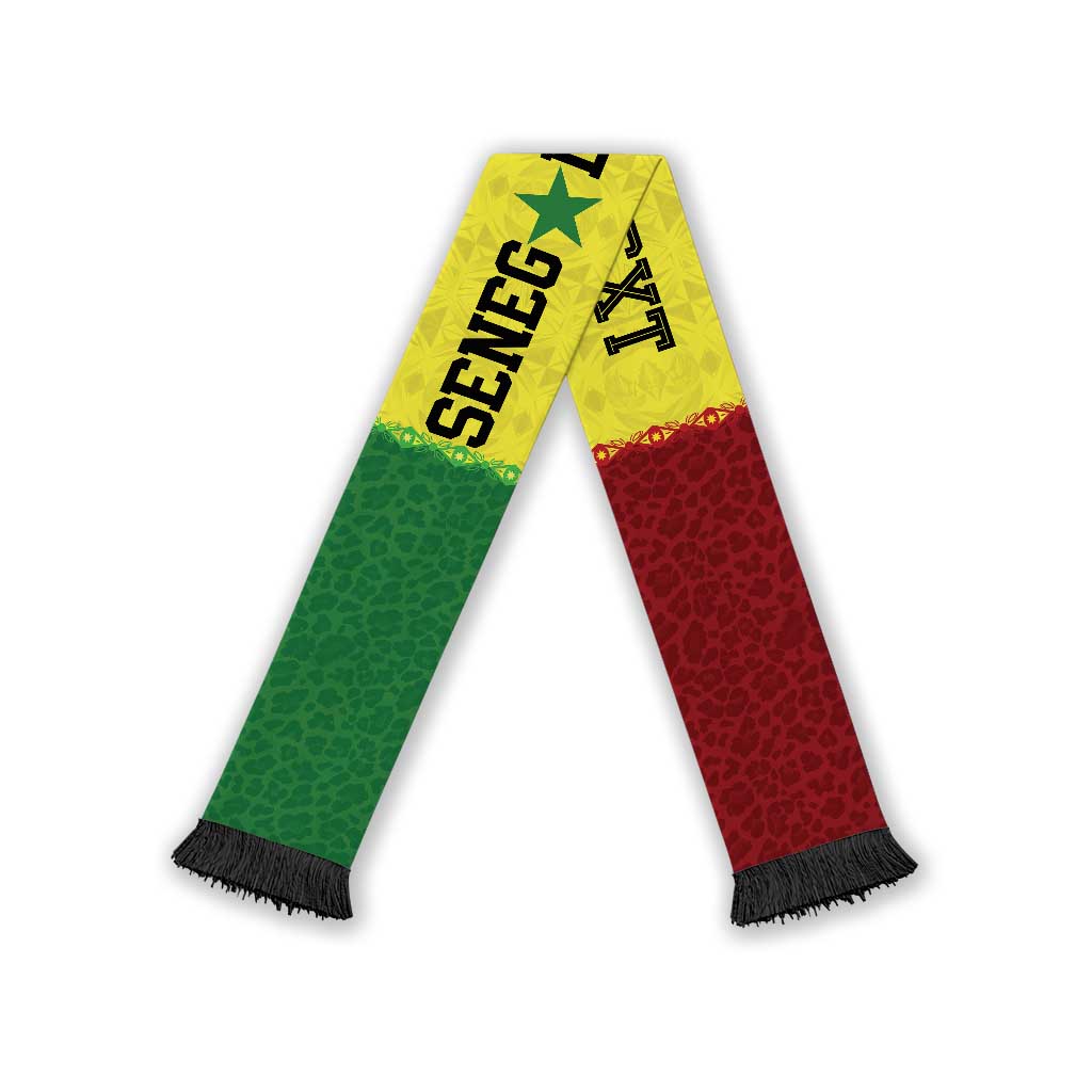 Personalized Senegal National Football Soccer Scarf Lions Of Teranga Leopard Print Tribal Flag Graphic
