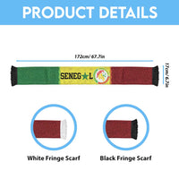 Personalized Senegal National Football Soccer Scarf Lions Of Teranga Leopard Print Tribal Flag Graphic