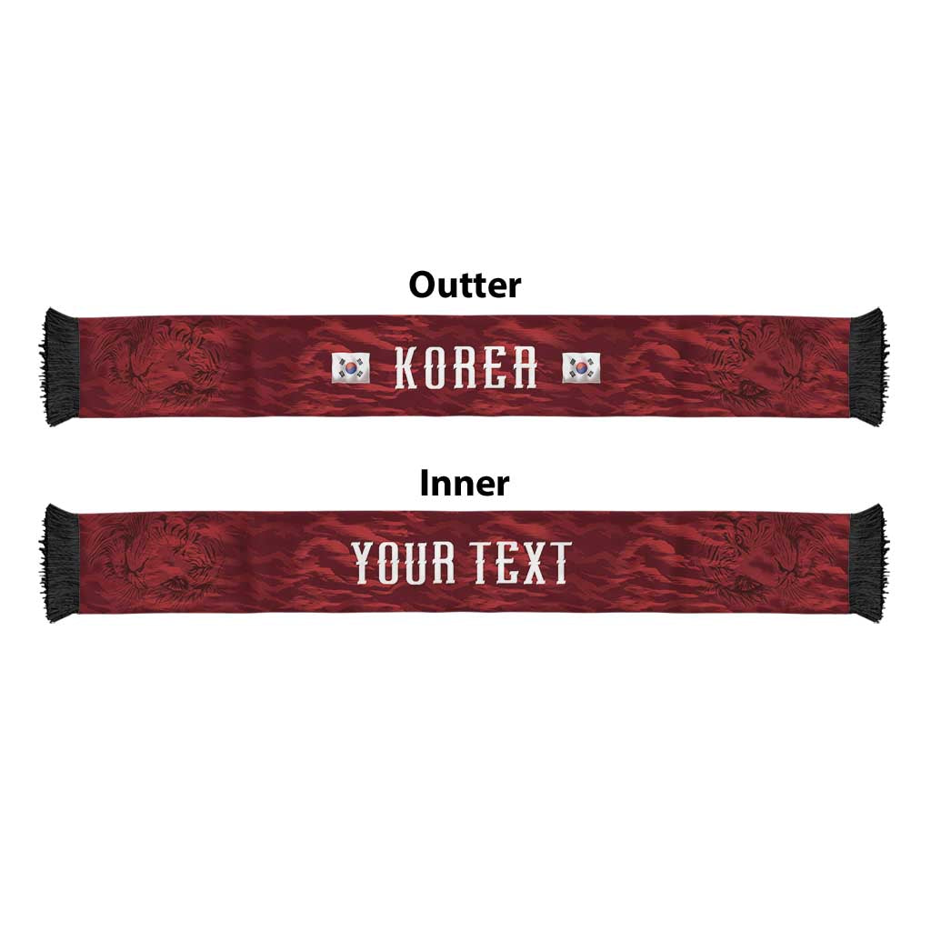 Personalized South Korea National Football Soccer Scarf Tigers-Taegeuk Warriors Red