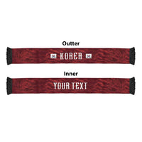 Personalized South Korea National Football Soccer Scarf Tigers-Taegeuk Warriors Red