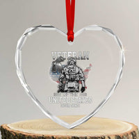 Personalized Veteran Flag Heart Crystal Glass Ornament Custom Name U.S. Army