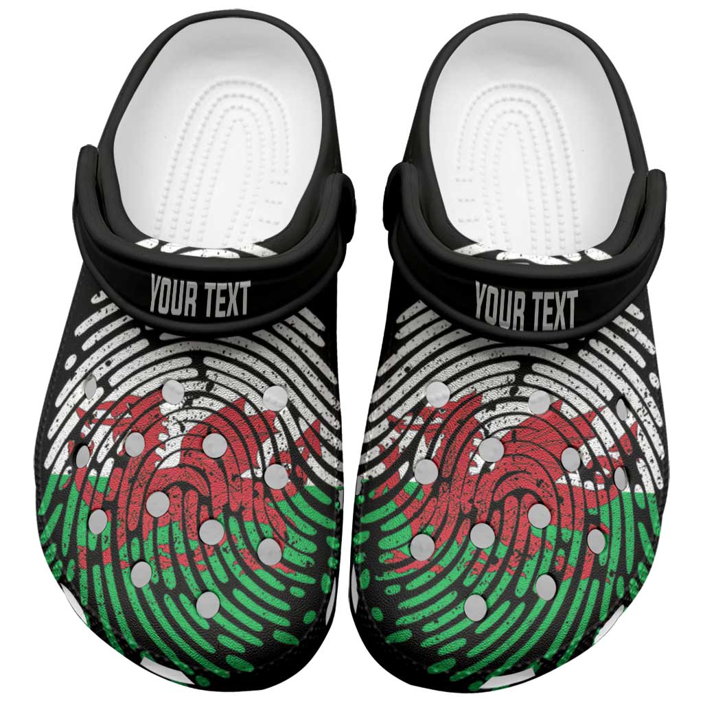 Personalized Wales Clogs Shoes DNA Flag Welsh Fingerprint Art
