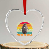 Pesto The Penguin Heart Crystal Glass Ornament More To Love Vintage Sunset Retro - Wonder Print Shop