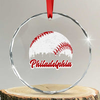 Philadelphia Baseball Crystal Glass Ornament Vintage Skyline City - Wonder Print Shop