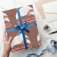 Philadelphia Baseball Wrapping Paper Roll Vintage Skyline City - Wonder Print Shop