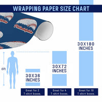 Philadelphia Baseball Wrapping Paper Roll Vintage Skyline City - Wonder Print Shop