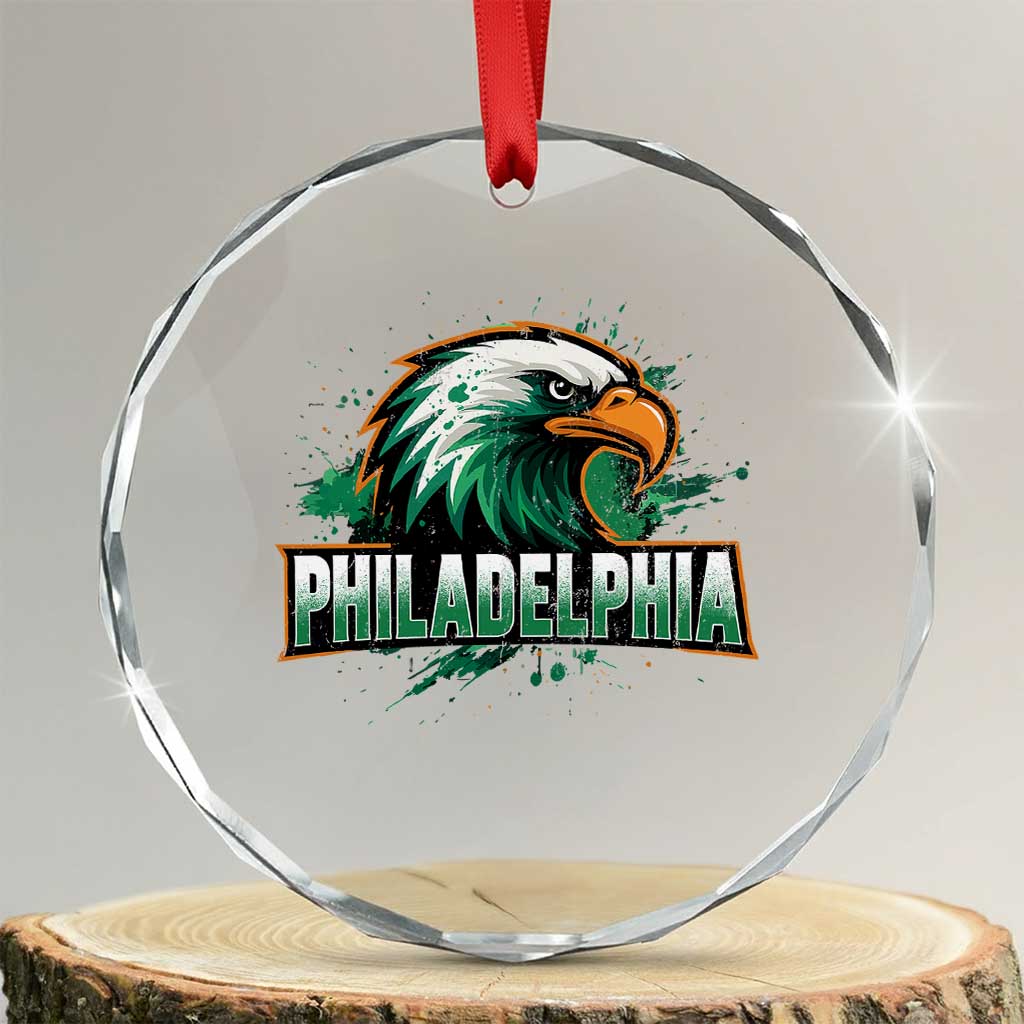 Philadelphia Fan Crystal Glass Ornament Eagles Sport Philly Fan - Wonder Print Shop