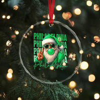 Philadelphia Football Christmas Crystal Glass Ornament Santa Retro Philly Fan - Wonder Print Shop