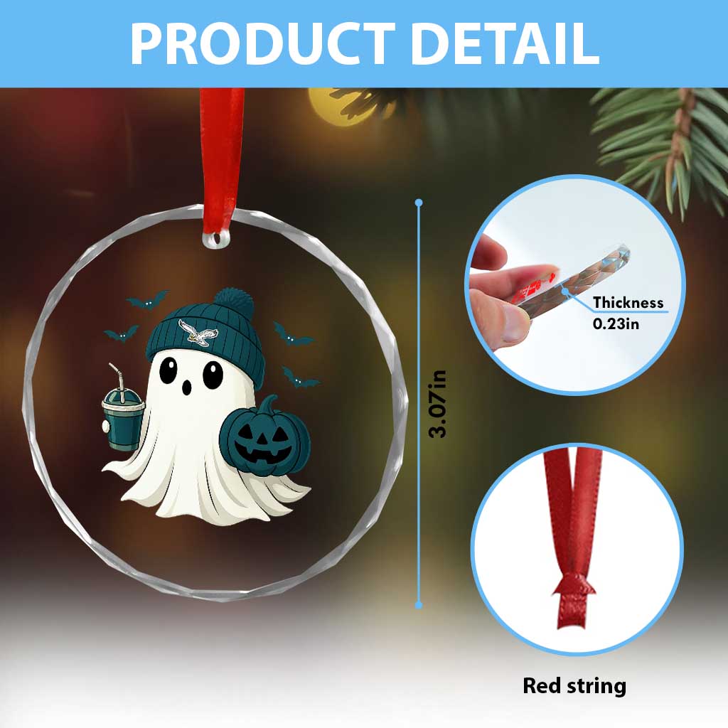 Philadelphia Ghost Halloween Crystal Glass Ornament Retro Halloween Costume Philadelphia Fan TS10