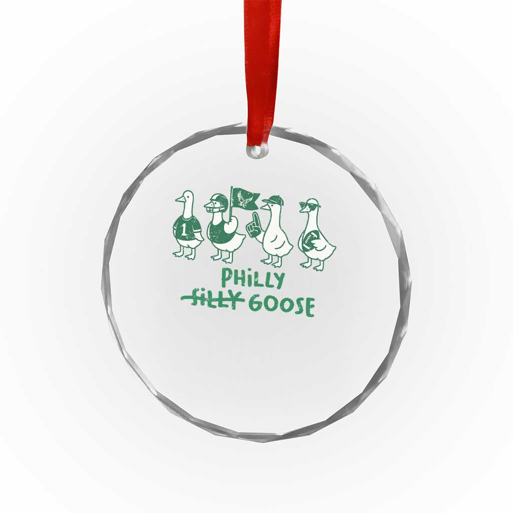 Philly Goose Crystal Glass Ornament Funny Philadelphia Football Fan Gear Silly Gooses - Wonder Print Shop