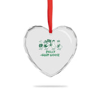 Philly Goose Heart Crystal Glass Ornament Funny Philadelphia Football Fan Gear Silly Gooses - Wonder Print Shop