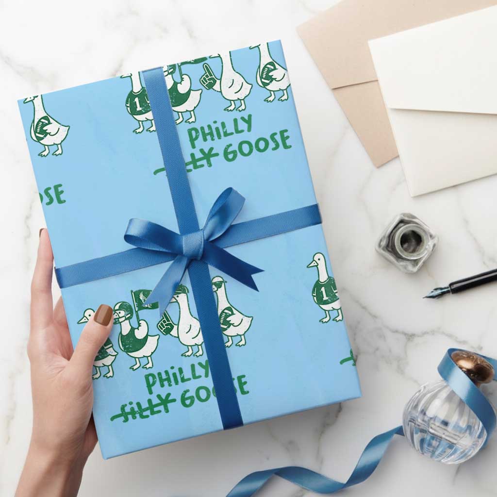 Philly Goose Wrapping Paper Roll Funny Philadelphia Football Fan Gear Silly Gooses - Wonder Print Shop