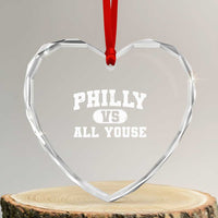 Philly Vs All Youse Heart Crystal Glass Ornament Vintage Funny Philadelphia Slang
