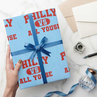 Philly Vs All Youse Wrapping Paper Roll Vintage Funny Philadelphia Slang Red