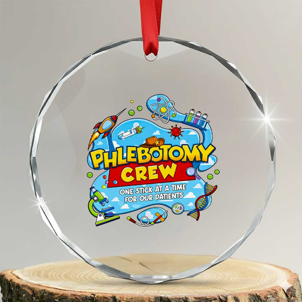 Phlebotomy Crew Lab Week 2026 Crystal Glass Ornament One Stick At A Time Funny Phlebotomist Healthcare Lab