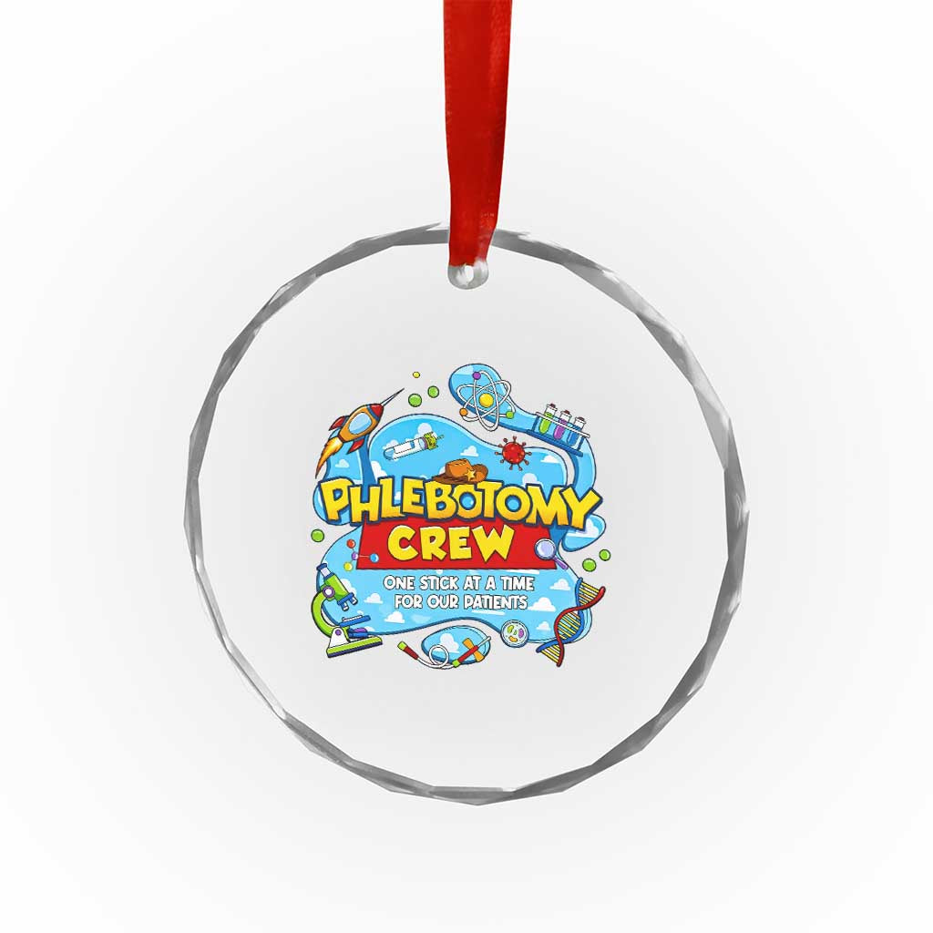 Phlebotomy Crew Lab Week 2026 Crystal Glass Ornament One Stick At A Time Funny Phlebotomist Healthcare Lab