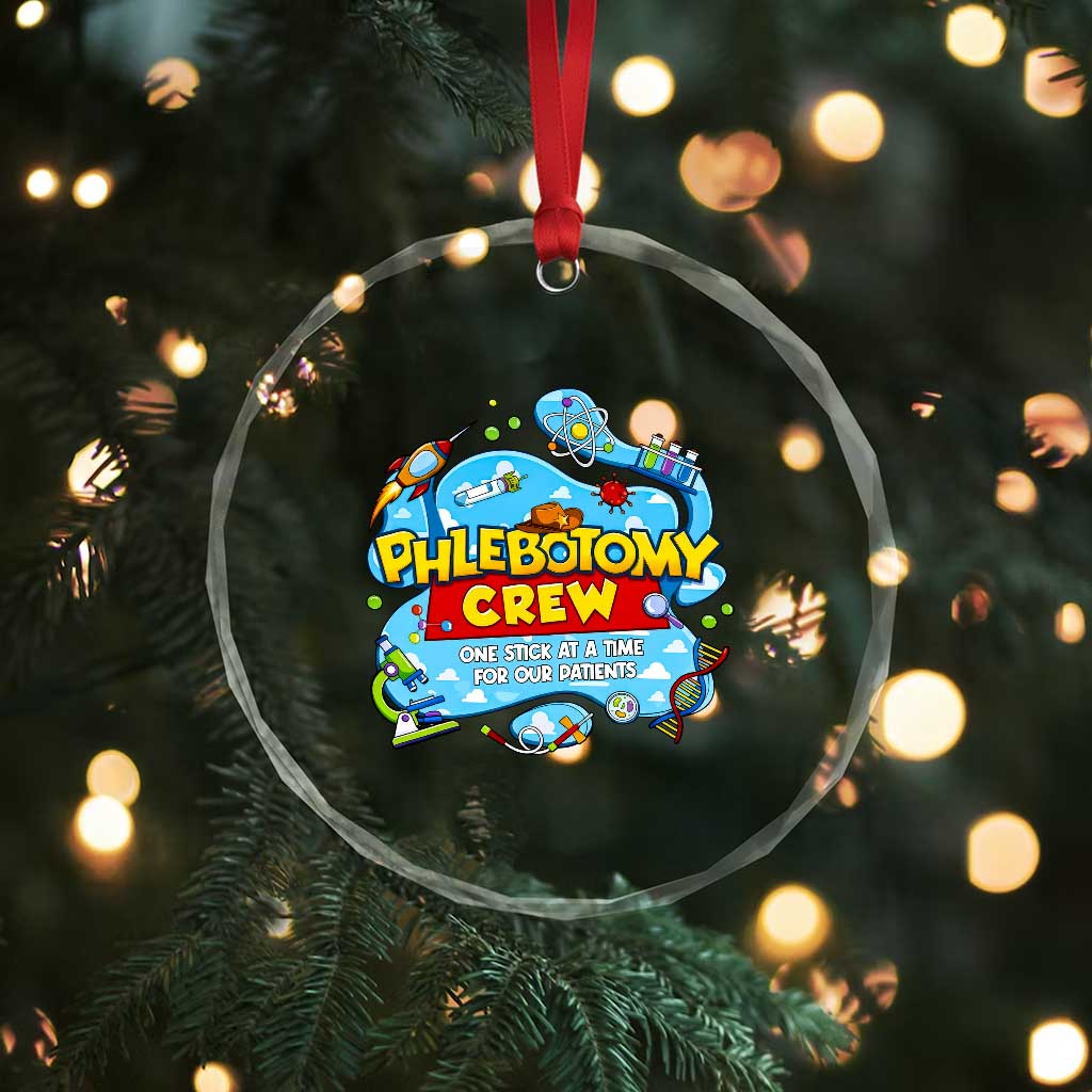 Phlebotomy Crew Lab Week 2026 Crystal Glass Ornament One Stick At A Time Funny Phlebotomist Healthcare Lab