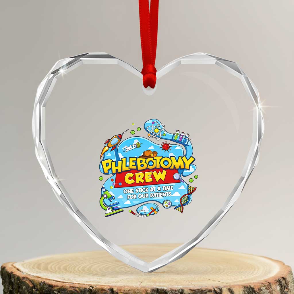 Phlebotomy Crew Lab Week 2026 Heart Crystal Glass Ornament One Stick At A Time Funny Phlebotomist Healthcare Lab