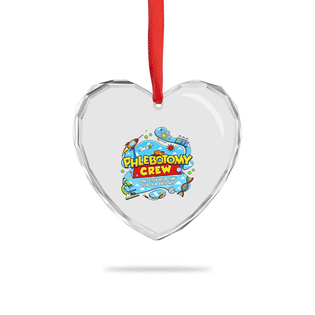 Phlebotomy Crew Lab Week 2026 Heart Crystal Glass Ornament One Stick At A Time Funny Phlebotomist Healthcare Lab