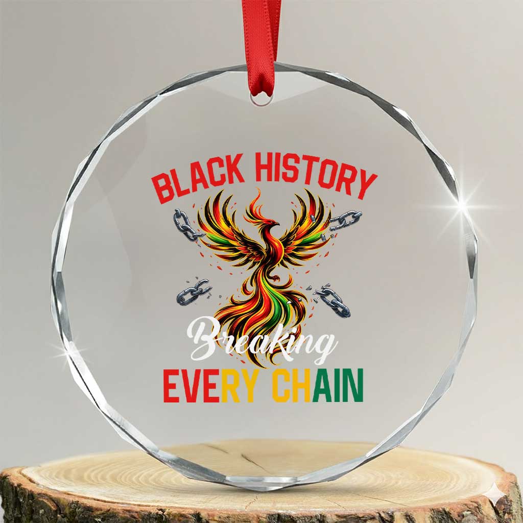 Phoenix Rising Breaking Every Chain Crystal Glass Ornament Black History Month Freedom Gift - Wonder Print Shop
