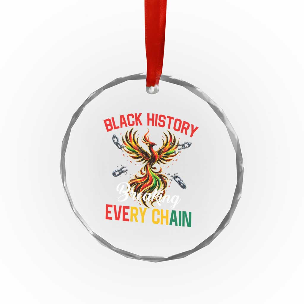 Phoenix Rising Breaking Every Chain Crystal Glass Ornament Black History Month Freedom Gift - Wonder Print Shop