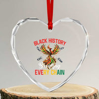 Phoenix Rising Breaking Every Chain Heart Crystal Glass Ornament Black History Month Freedom Gift - Wonder Print Shop