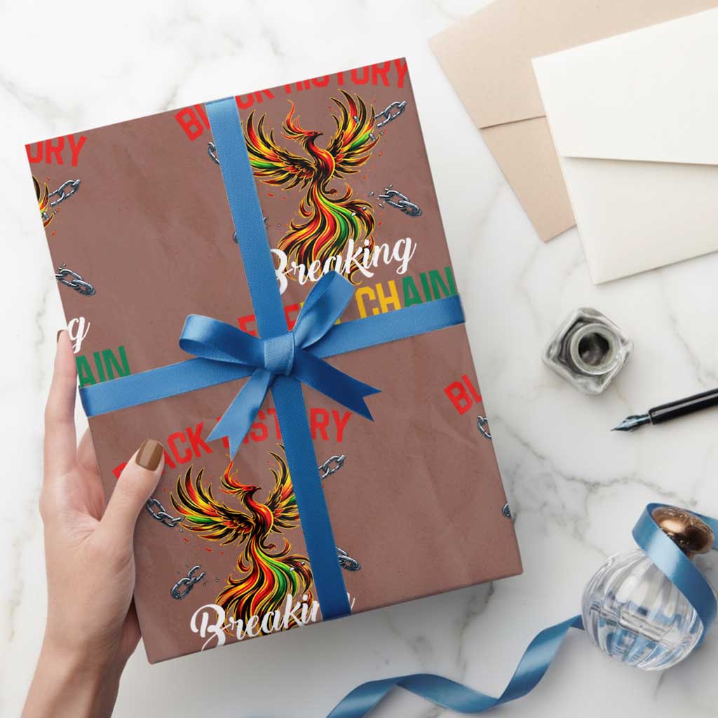 Phoenix Rising Breaking Every Chain Wrapping Paper Roll Black History Month Freedom Gift - Wonder Print Shop